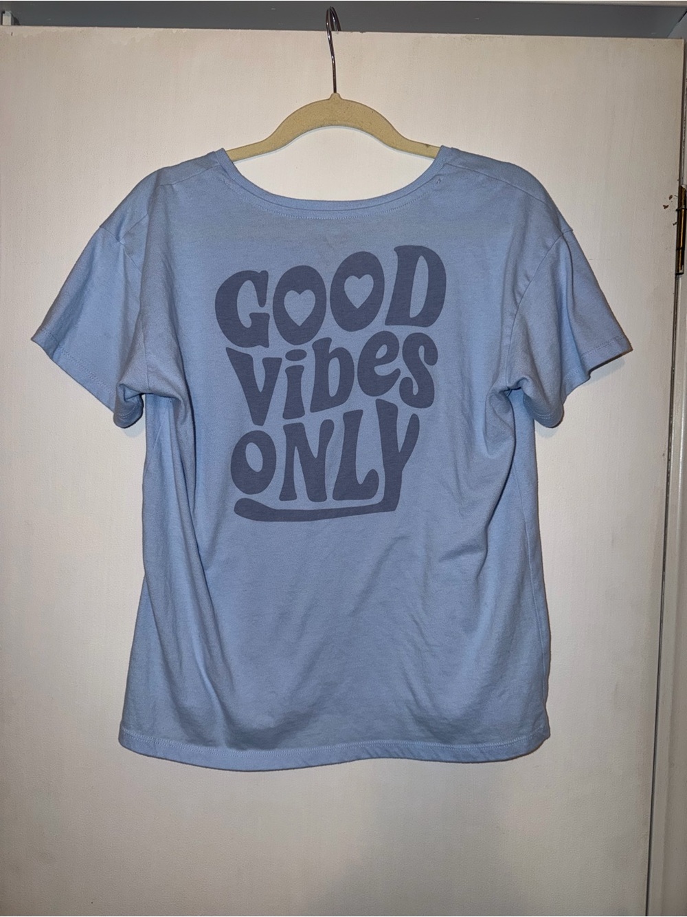 Kids "Good Vibes Only" Short Sleeve Tee in Light Blue
